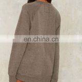 Long Pattern Cozy Gray Oversized Print Sweatshirt Custom thumbnail-3