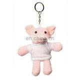 16m Plush Pink Pig in a White T-shirt Keychain Toys thumbnail-1