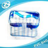 Manufacture Custom Shaped Fashionable Cheap Waterproof Transparent Brand Handle Bulk Multifunction PVC Zipper Makeup Bag thumbnail-3