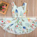 Lovely Ice Printed Newborn Baby Jumpsuit Summer Baby Girl Dress thumbnail-2