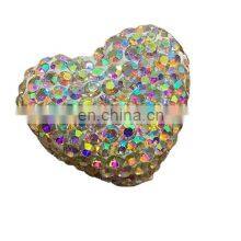 china natural stone crystal ab heart shape beads, white crystal AB  for jewelry