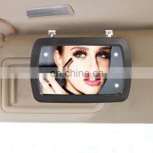 Autoaby Universal LED Car Interior Mirror Touch Switch Makeup Mirror Sun Visor Clear Interior HD Mirror 170*110mm-no Battery thumbnail-1