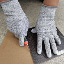 HPPE Gray PU Coated Anti Cut 4343 Safety Gloves,BA Gloves