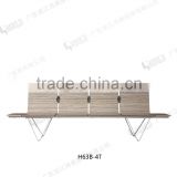 hot sale Curve plywood waiting chair airport chair public seating H63B-4T-V for European design