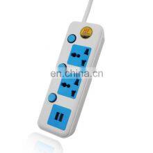 Hot Sell 13A Power Socket 3M Cords Universal Extension Socket Coloful