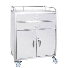 NE-305 Hospital Medical Emergency Trolley Medicine Cart Drug Dispensing Vehicle Stainless Steel Medical Trolley Cart
