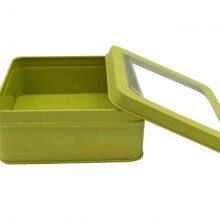 Square Best-seller Chocolate Tin Can With PET Window thumbnail-2