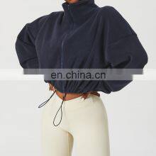 Winter Outdoor Adjustable Polar Fleece Jackets Custom Women Full Zipper Sherpa Coats thumbnail-2