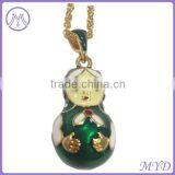 Metal Russian Matryoska Doll Pendant Charm Necklace thumbnail-3