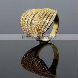 Newest Design Saudi Love 18K Gold Clear Stones Elegant Bridal Jewelry Ring in CZ thumbnail-2