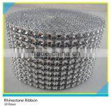 Sew on 10 Rows Rhinestone Plastic Diamond Crystal Mesh Rhinestone Cake Trim for Wedding thumbnail-2