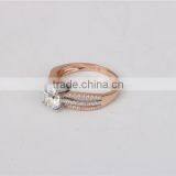 High Quality and Cheap Women Fashion 14K Solid Purity Gold AAAAA CZ Ring thumbnail-3