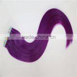 Fashion Long Remy Straight Purple color 2.5g/pcs Tape Hair extensions