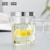 Hot! Office Glass Tea Cups/ Mugs With Glass Strainer/ Filter/ Infuser and Stainless Steel Lid on Sale thumbnail-1