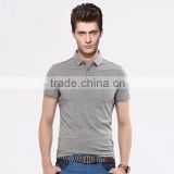 two pocket fashion design with woven placket and cuff mens polo shirt