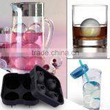 Ice Ball Maker Mold - 4 Holes Ice Balls - Premium Black Flexible Silicone Round Spheres Ice Tray- Molds thumbnail-4