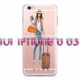 Fashion Girl Transparent Clear Soft Silicon TPU Gel Phone Case Cover for IPhone 6 6S Plus thumbnail-2
