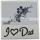 Silver aluminum photo frame for father ZD006