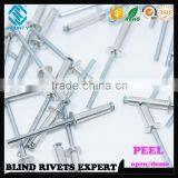 HOT SELLING OPEN END MANUFACTURER DOME HEAD ALU/ST PEEL TYPE RIVETS thumbnail-1