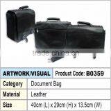 Document Bag / Black Leather Document Bag