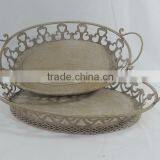 Industrial Gray Rustic Wrought Iron Tray