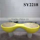 Round Morden Simple Leisure Blue Indoor Fiberglass Chair thumbnail-2