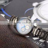 Wholesale luxury quality blue glass cheap price stainless steel band watch waterproof watches