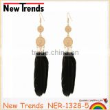 High quality black feather earrings with wholesale price