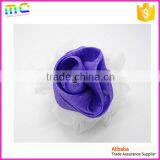 Different Color Mesh Rose Flower With Green Leaf Bath Mitten Sponge thumbnail-5