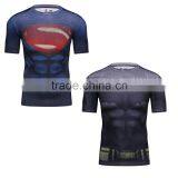 Men Superhero Superman Bat-man Distressed Shield T Shirt Iconic Superman Steel T Shirt thumbnail-1