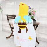 Lovely Yellow Bee Printed Kids Hooded Beach Towel Velour Printing Animal Bee Kids Poncho Towel thumbnail-5