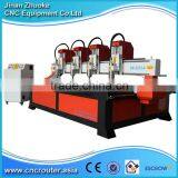 4 Heads 2500*1300mm Furniture CNC Router on 4 Z-axis NcStudio Control ZK-2513-4