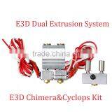 3D Printer Parts All Metal E3D Chimera E3D Cyclops Hotend Kit Dual Color Extruder Multi-extrusion for 0.4mm/1.75mm