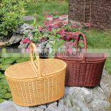 Natural Rattan Woven Fruits Picnic Basket With Cover thumbnail-3