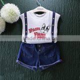 2016 China Fancy Cartoon Pattern Fashion False Straps Breathable Children Sleeveless T-shirt thumbnail-1