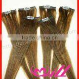 Top Quality Fashionable Brown 20 Inch Straight Virgin Remy Hair 1 pc Clip In Hair Extension
