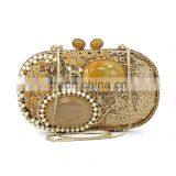New Agate Gold Crystal Clutches Party Stone Evening Clutch Hard Shell Evening Clutch (88186A-G) thumbnail-6