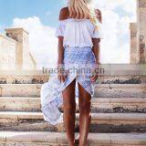 2016 Summer Fashion Women Printed Boho Beach Skirts Front Overlap Designs Chiffon Ethnic Long Maxi Skirt thumbnail-3