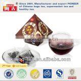 popular hot sale nylon triangle teabag& PLA pyramid teabag with pu erh powder