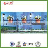 Metal Solar Lighted Scrolling Fence With Pot Holders thumbnail-1