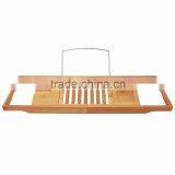 Bamboo Bathtub Caddy With Extending Sides and Adjustable Book Holder thumbnail-2