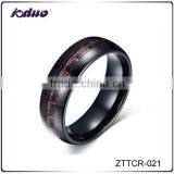 New Fashion Retro Fiber Tungsten Steel Ring thumbnail-1