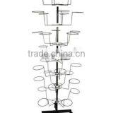 Special Retail Hat Cap Metal Rack Rotating Spinner Floor Standing thumbnail-1