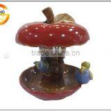 Delicate Red Apple Ceramic Bird Feeder thumbnail-1