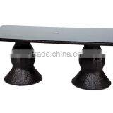 2017 Trade Assurance Most Popular Outdoor Alum Frame Rattan Restaurant Used Dinning Table Set thumbnail-3