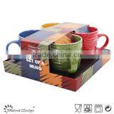 Wholesale Ceramic Stoneware Emboss Color Glaze Mug thumbnail-5