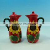 SUNFLOWER CERAMIC SALT AND PEPPER SHAKER thumbnail-1