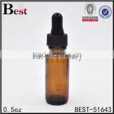 0.5oz Blue Boston Round Bottle Boston Round Glass Bottle With Child Proof Dropper Cap thumbnail-6
