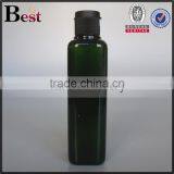 2017 Hot New Products Cosmetic Round Shoulder Beard Oil Lotion Dark Green 200ml Rectangle Plastic Shampoo Bottle Flip Top Cap thumbnail-2