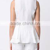 Best Selling Girls White Double Layered Ruffle Blouse Cheap Price thumbnail-2
